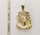 Plated Jesus 4mm Figaro Chain Necklace