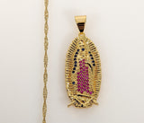 Plated Virgin Mary Twist Chain Necklace