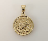 Plated Mexican Centenario Coin 50 Pesos Pendant