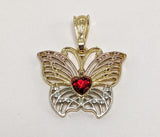 Plated Tri-Gold Butterfly Pendant