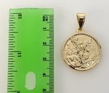 Plated Mexican Centenario Coin 50 Pesos Pendant