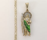 Plated Multicolor Saint Jude 3mm Figaro Chain Necklace