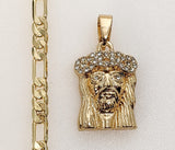 Plated Jesus 4mm Figaro Chain Necklace