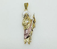 Plated Tri-Color Saint Jude Thaddaeus Pendant