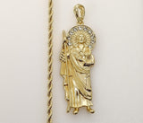 Plated Saint Jude 4mm Rope/Braided Chain Necklace