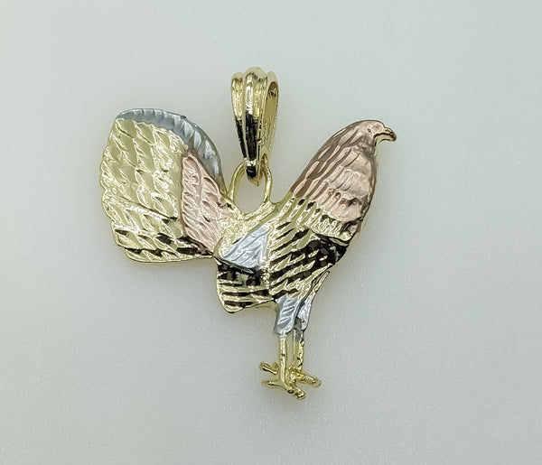 Plated Tri-Color Rooster Pendant