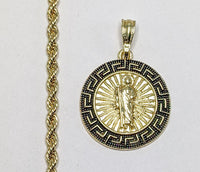 Plated Saint Jude 4mm Rope/Braided Chain Necklace