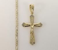 Plated Cross 3mm Figaro Chain Necklace