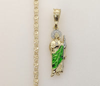 Plated Dainty Multicolor Saint Jude 3mm Star Chain Necklace