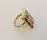 Plated Tri-Color Virgin Mary Ring