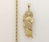 Plated Saint Jude 4mm Rope/Braided Chain Necklace