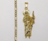Plated Saint Jude 4mm Figaro Chain Necklace