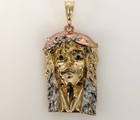 Plated Tri-Color Jesus Pendant