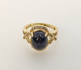 Plated Butterfly Glitter Ring