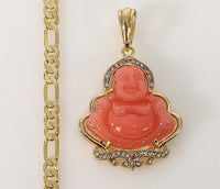 Plated Buddha 5mm Figaro Chain Necklace