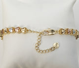 Plated Tri-Color Virgin Mary Adjustable Bracelet