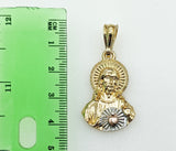 Plated Tri-Color Sacred Heart of Jesus 4mm Rope/Braided Chain Necklace