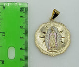 Plated Tri-Color Virgin Mary 3mm Rope/Braided Chain Necklace