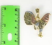 Plated Tri-Color Rooster Pendant