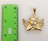 Plated Large Angel 4mm Figaro Chain Necklace