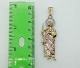 Plated Large Tri-Color Saint Jude 5mm Figaro Chain Necklace