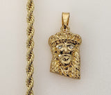 Plated Jesus 4mm Rope/Braided Chain Necklace