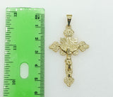 Plated Cross 4mm 14K Diamond Figaro Chain Necklace