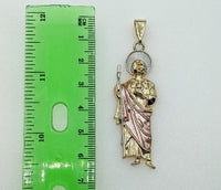 Plated Large Tri-Color Saint Jude Pendant