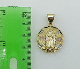 Plated Tri-Color Virgin Mary 4mm Figaro Chain Necklace