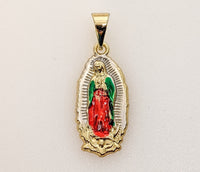 Plated Multicolor Virgin Mary Pendant