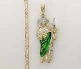 Plated Multicolor Saint Jude 4mm Figaro Chain Necklace