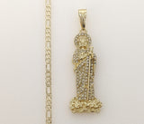 Plated Saint Jude 3mm Figaro Chain Necklace