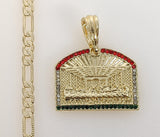 Plated The Last Supper 4mm 14K Diamond Figaro Chain Necklace