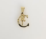 Plated Letter Initial "C" Pendant