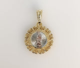 Plated Tri-Color Virgin Mary Pendant