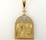 Stainless Steel Cross Virgin Mary Church House Pendant