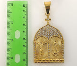 Stainless Steel Cross Virgin Mary Church House Pendant