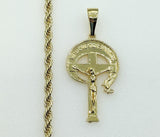 Plated Cross 4mm Rope/Braided Chain Necklace