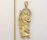 Plated Saint Jude 3mm Rope/Braided Chain Necklace