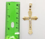Plated Tri-Color Cross 2mm Rope/Braided Chain Necklace