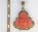 Plated Buddha 5mm Figaro Chain Necklace