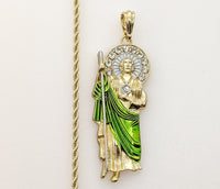 Plated Multicolor Saint Jude 3mm Rope/Braided Chain Necklace