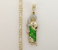 Plated Medium Multicolor Saint Jude 4mm Figaro Chain Necklace