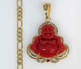 Plated Buddha 5mm Figaro Chain Necklace