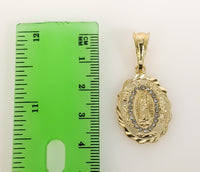 Plated "Mis 15 Años" Quince Virgin Mary Pendant