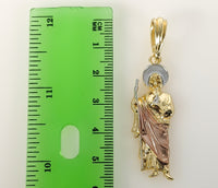 Plated Medium Tri-Color Saint Jude 3mm Star Chain Necklace