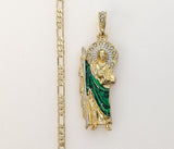 Plated Medium Multicolor Saint Jude 4mm Figaro Chain Necklace