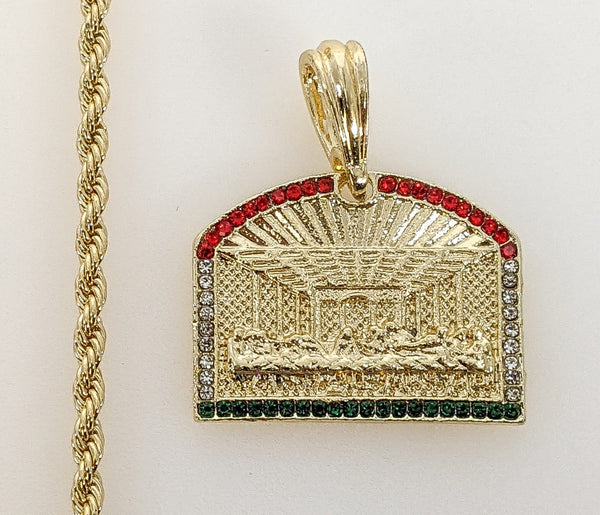 Plated The Last Supper 3mm Rope/Braided Chain Necklace