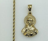 Plated Sacred Heart of Jesus 3mm Rope/Braided Chain Necklace