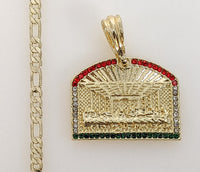 Plated The Last Supper 3mm Figaro Chain Necklace